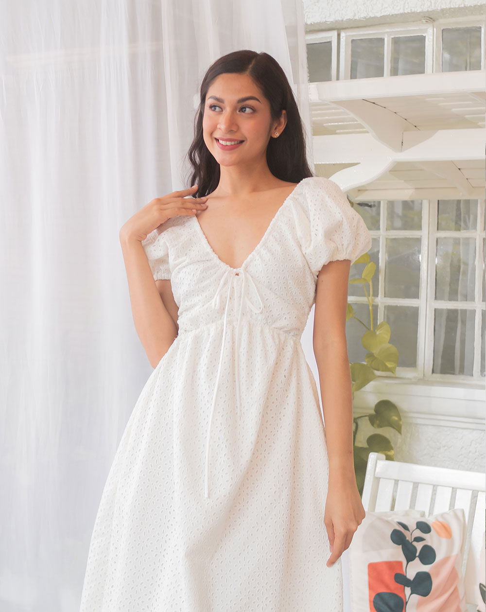 Vivienne White Eyelet Dress (with breastfeeding access) | Hey Candy